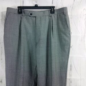 Tiglio Luxe Italian Men' Gray Wool Dress Pants 39W